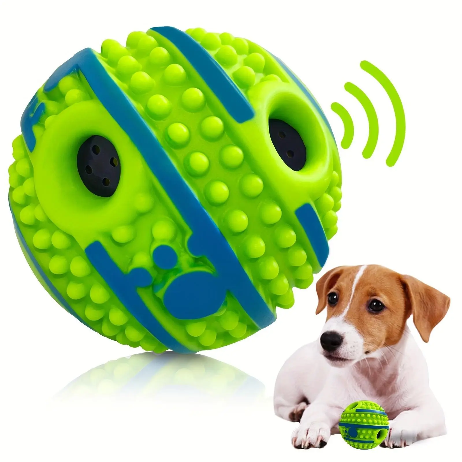 Camouflage Thermoplastic Rubber Enrichment Ball Chew Toy - Squeaky, Durable, Battery-Free, for Dog Training, Indoor/Outdoor Use, All Breeds, Pet Supplies Ball Chew Toys