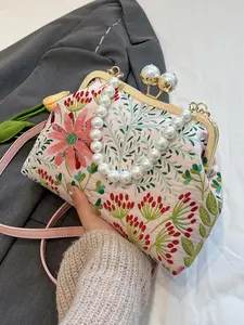 Women's Elegant Floral & Plants Pattern Crossbody Bag, Fashionable Handbag for Daily Used, Casual Trendy Versatile High-quality Daily Commuting Bag
