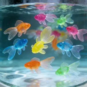 14-Piece Set - Realistic Goldfish Floating Set with Fish Tails - Lifelike Plastic Water Decorations, Suitable for Indoor/Outdoor Use, No Batteries Required, Summer Pool Party Accessories, Cat Toys, Bathtub Entertainment