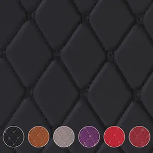 Car Headliner Upholstery Fabric Faux Leather Durable Upholstery Replacement Diamond Quilted 6mm Soft Foam Backed Waterproof Vinyl Material by Yard Trimmable Easy to Install Auto Repair Upholstery for Car Interior DIY Seat Covers Roof Liner & Door Panels