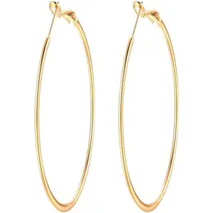 90mm(3.5'') Large Circle Endless Hoop Earrings Hypoallergenic Extra Big Round Huggie Hoops Earring Minimalist Hooped Christmas Jewelry Gifts for Women