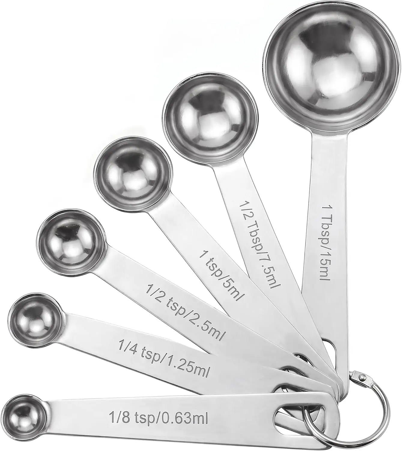 Measuring Spoons, Premium Heavy Duty Stainless Steel Measuring Spoons Cups Set, Small Tablespoon with Metric and US Measurements, Set of 6 for Measuring Dry and Liquid Ingredients