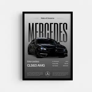 Mercedes CLS 63 AMG Poster - Luxury Car Wall Art for Sports Car Lovers, High-Quality Print, Art Print, Car Poster, Home Decor, WallDecor