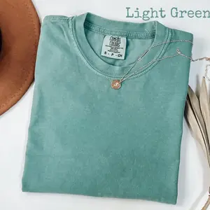 Comfort Colors Blue Jean T-Shirt, Blank Vintage Washed Tee, Soft Garment Dyed Shirt, Unisex Graphic Tee Base
