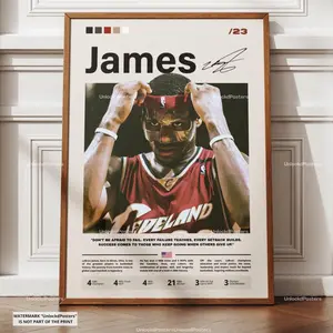 LeBron James Poster, James Cavaliers, Cavaliers NBA Print, Basketball Legend Decor, Sports Artwork, Lakers, LeBron Cavaliers Wall Art