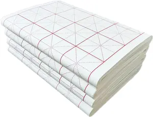 Chinese Calligraphy Xuan Paper Brush Writing Sumi Paper Xuan Paper Rice Paper with Grids for Students, Beginners Practice Kanji  Calligraphy, 100 Sheets/Pack, 7.5cm/Grid