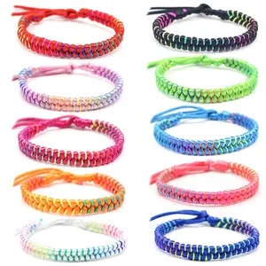 10 Colorful Nepal Wrap Friendship Rope String Bracelets Handmade Adjustable Multicolor Braided Bracelet For Women Unisex