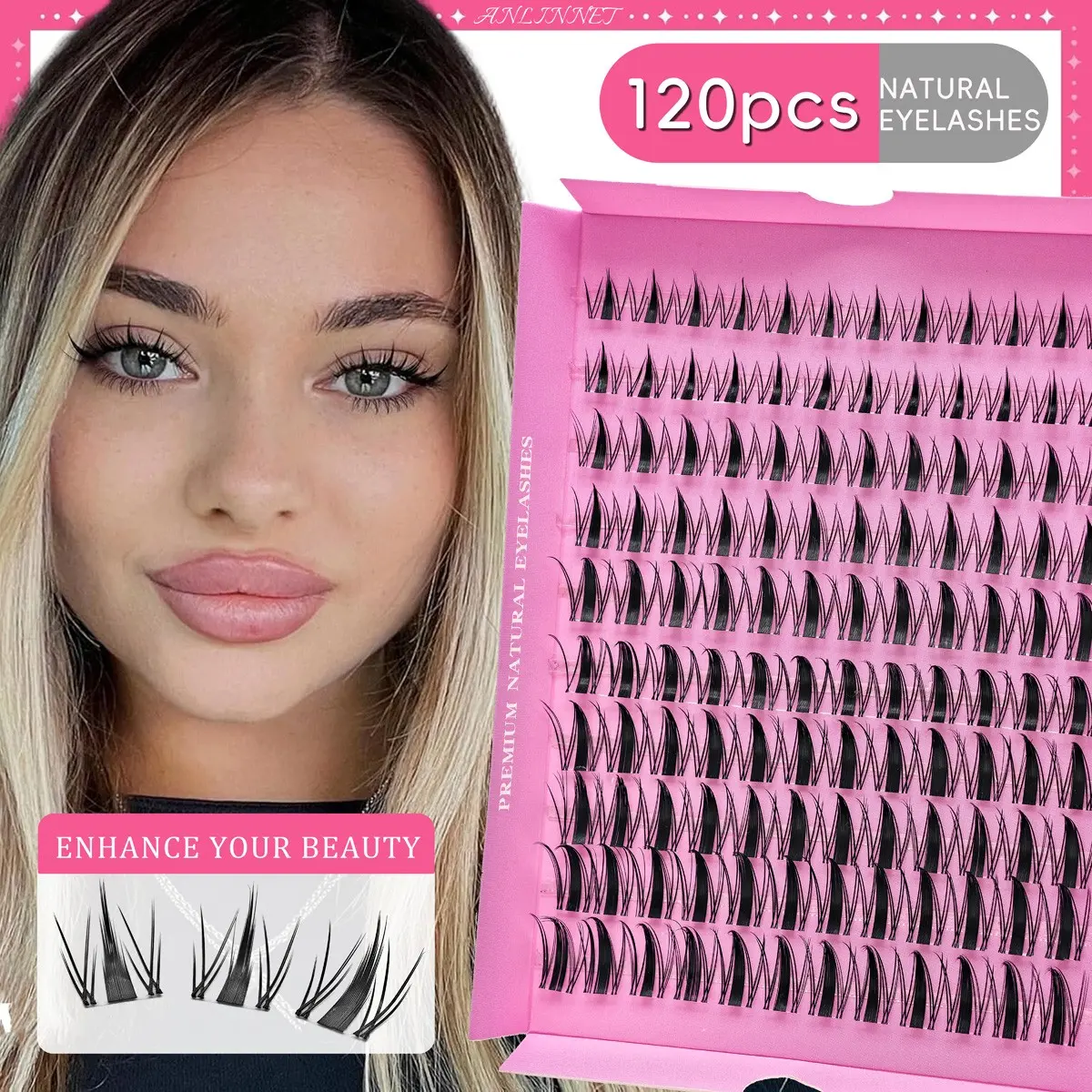 120 Cluster D Curl Eyelashes Fairy Lash Clusters 10-18mm Cartoon Lash Clusters DIY Eyelash Extension Anime Lashes Individual False Lash Cluster With Ultra Thin Invisible Lash Band, Eyelash Clusters, Individual Lash Clusters, Falsies Eyelashes
