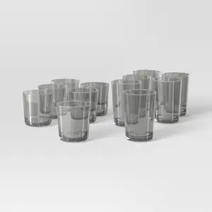 12pk Mixed Bower Tumbler Set Gray - Threshold
