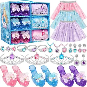 Mother Day Gift Princess Dress Up Toys & Jewelry Boutique, Girls Role Play Gift for 3+ Year Old Girl Toddler ​B-Day Party Favors