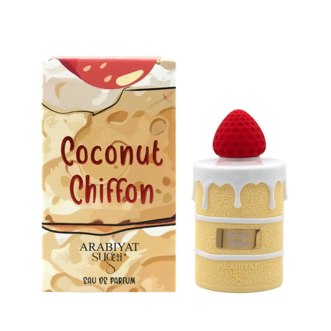 Arabiyat Sugar Coconut Chiffon Tropical Unisex Eau de Parfum - 3.4 fl oz/100ml, Coconut Vanilla Gourmand Scent, Long-Lasting Body Fragrance, Single Edp, Tropical Unisex Fragrance