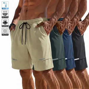 Men's Quick-Dry Casual Sports Shorts - Fashionable Drawstring Waistband And Anti-Lost Zipper Pockets, Comfortable Breathable, Versatile Daily Wear
