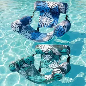 Leaf Pattern Inflatable Pool Float Adult Floating Lounger Portable Lightweight Summer Relax Chair for Beach Lake Swimming Pool Party