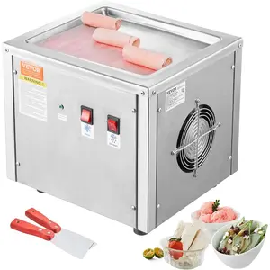 VEVOR Commercial Ice Roll Maker, Stir-Fried Yogurt Cream Machine 220W, Ice Cream Roll Machine with 9.4x 11 Square Pan, Button Defrost Method with Food Shovels Perfect for Bars, Cafes Dessert ShopsVEVOR Super Brand Day