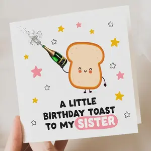 1PC Funny Birthday Card for Sister, Humorous Birthday Card Design for Fun Celebrations, Unique Birthday Day Gift for Sister