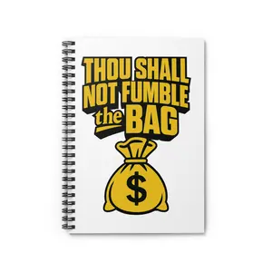 Motivational Spiral Notebook | Thou Shall Not Fumble the Bag | Gift for Students, Writers, Entrepreneurs, Goal Setters, Journal