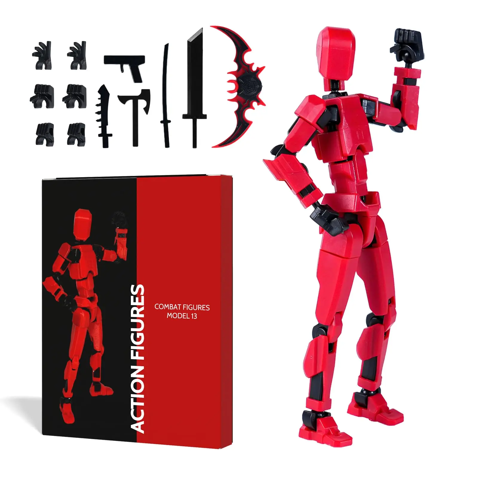 Epipgale Titan13 T13 Action Figure, 3D Printed Multi-Jointed Robot Toy, Pre-Assembled Movable Figure with Gift Box for Collectors and Desk Display