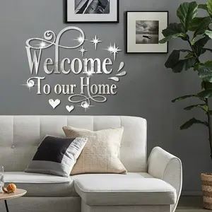 Welcome To Our Home Letter Pattern Wall Sticker, 1 Set Self Adhesive Wall Decal, Decorative Sticker for Home Living Room Bedroom, House Decoration Items