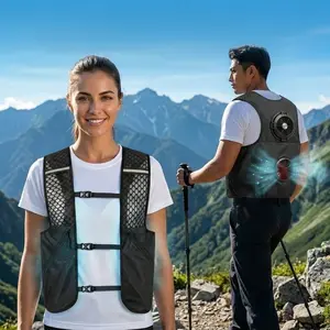 Cooling Vest with Special Power Bank, Semiconductor Cooling Disc, High Speed Fan with 4 Wind Speed Adjustable, Wear Resistant Reflective Safety Vest for Outdoor Cycling, Hiking, Fishing, Working for Men & Women