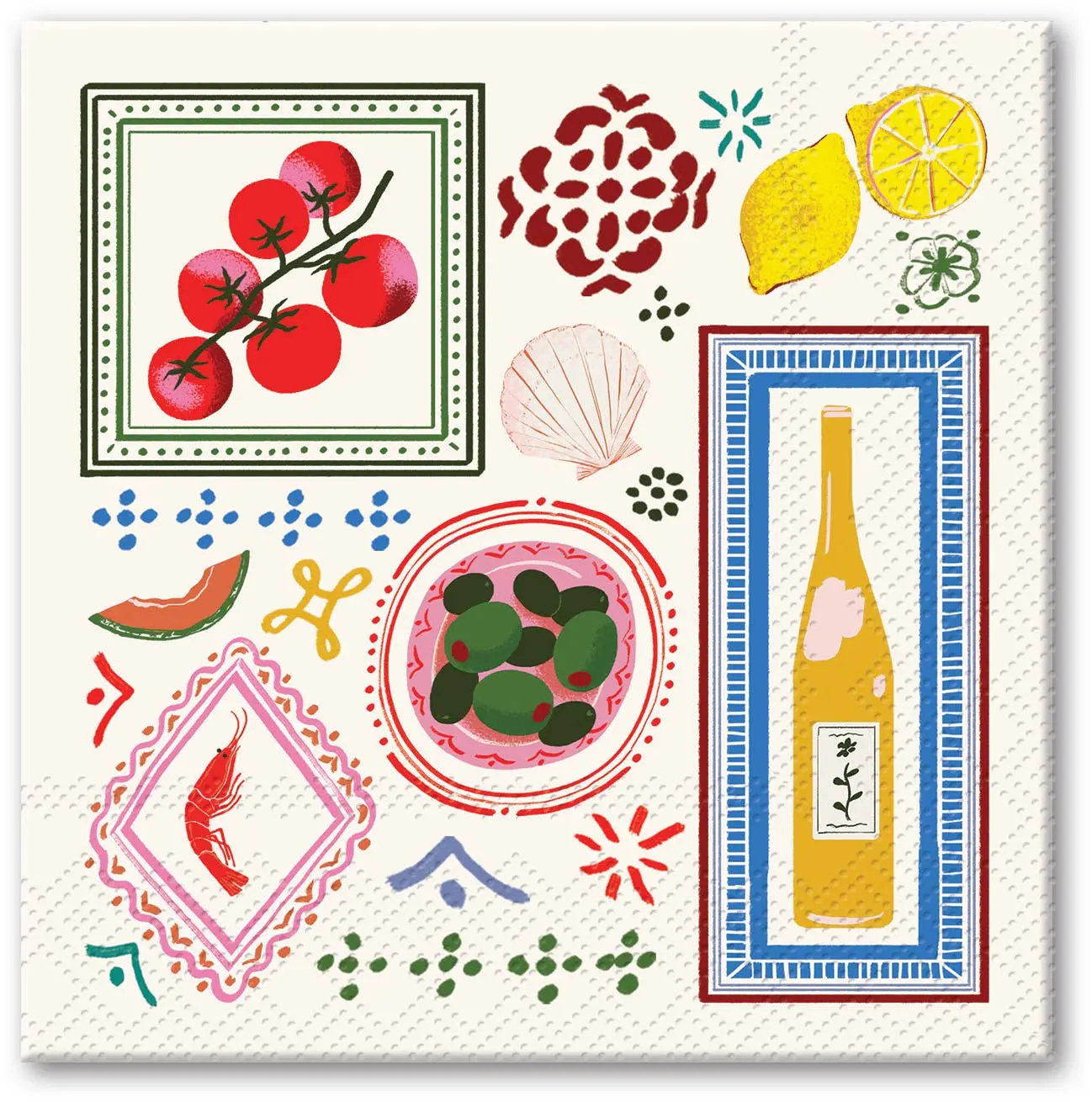 Mediterranean Destinations Beverage Napkins