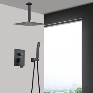 Hdmw Durable Ceiling Mounted Shower System Combo Set with Handheld and 16"Shower head