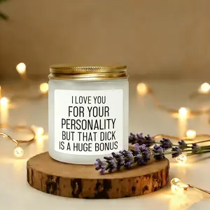 Men's Fun Scented Candle, Romantic Gift for Boyfriend, Lavender Soy Wax Candle, Valentine's Day, Anniversary, Birthday, Christmas Present