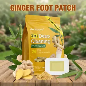 24Pcs Natural Herbal Foot Pads Lavender Bamboo Charcoal Vinegar Ginger Deep Cleansing Patches for Sleep Stress Relief Relaxation Overnight Soothing Foot Care Kit