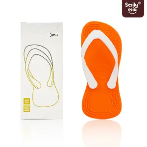 Smily Mia Baby Fun Flip-Flop Shaped Teether for 3M+ Babies, Soft Silicone Teether with Multiple Textures for Comfort and Relief