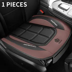 Car Seat Cushion PU Leather Material, Front Single Seat, Muscle Block Design, Soft Comfortable, Durable Anti-Slip, Hand Washable