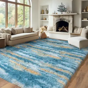 JAKOLIVE Abstract Cozy Area Rug, Extra Soft Fluffy Plush Carpet for Living Room & Bedroom Home Decoration, Ideal for Summer Air Conditioning Use, Thoughtful Mother's Day Gift, Cozy Area Rugs