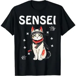 Sensei of the Birthday Ninja Cute Martial Arts Cat Lover T-Shirt