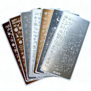 Christmas,Halloween Plants and Abstract Designs for Nail Art, Stamping Plates with Lace Petals, Butterflies, Mandalas, Polish Printing Stencils and Molds,1set Fashion Nail Art Stamping Plates DIY Nail Transfer Print Template Nail Art Tools, Nail Art Sheet