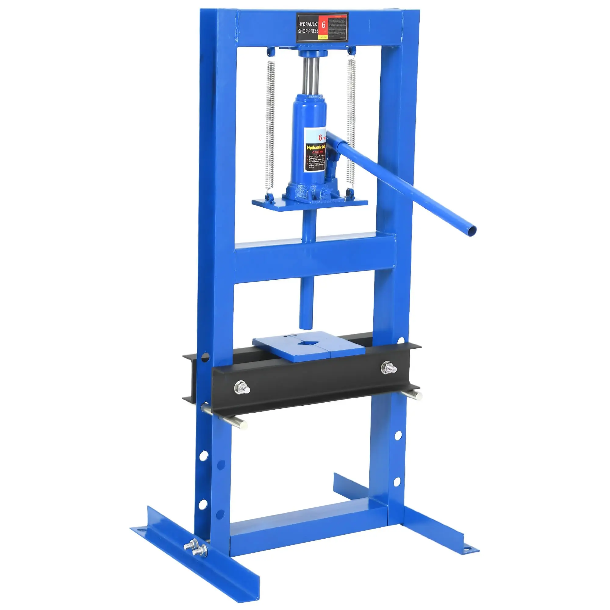 Garvee 6 Ton Hydraulic Press, Heavy-Duty Adjustable h-Frame Garage Floor Shop Press with Stamping Plates to Straighten Bend or Press Parts, for Straightening/Automotive Repair/Garage Use