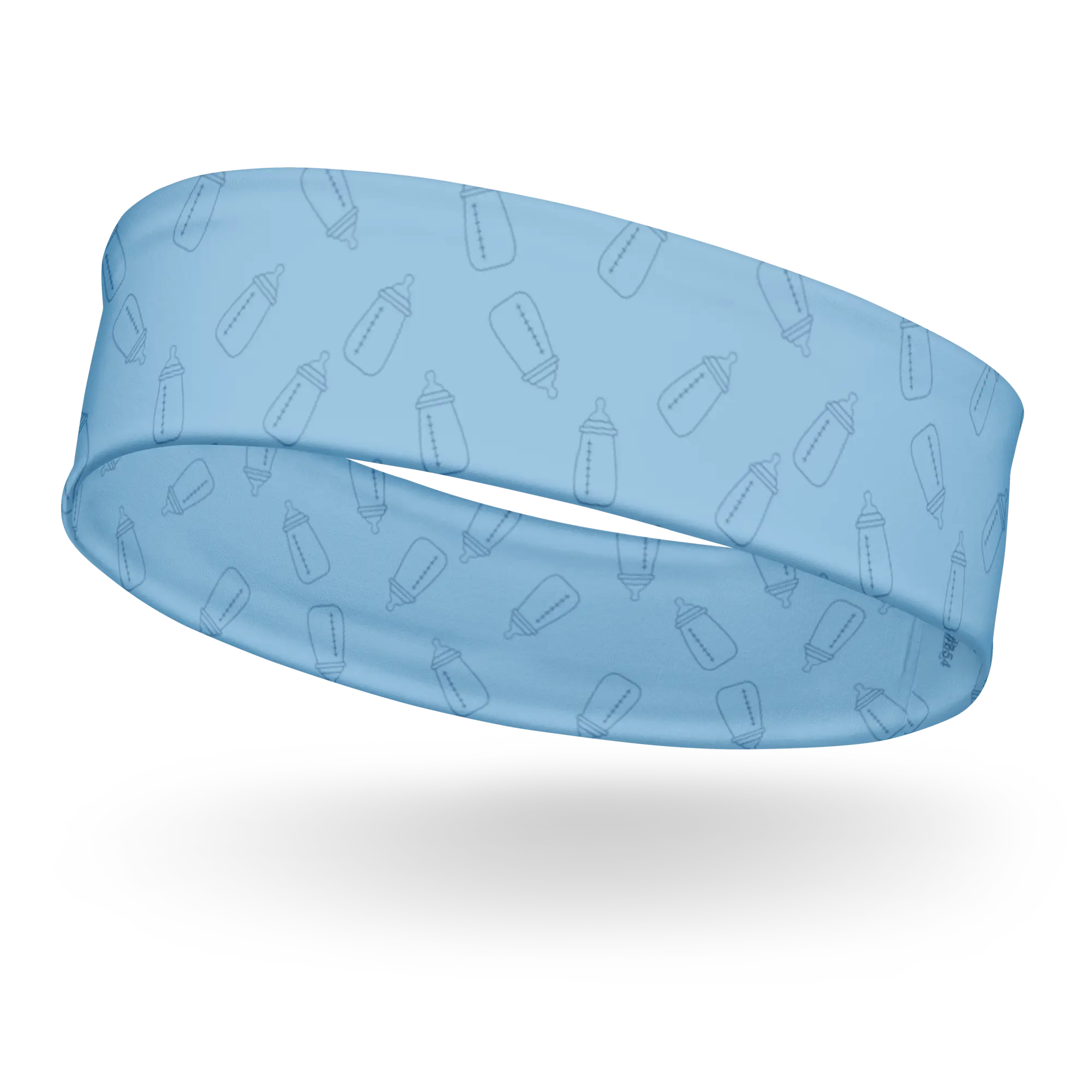 Baby Bottle Headband Blue for Mother Baby NICU L&D Nurses and Healthcare Workers Uniforms Soft Stretchy Moisture-Wicking 82% Polyester 18% Spandex