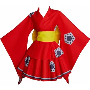 SUNDAY MIRTH Anime Cosplay Country Kimono Cosplay Female Red Lolita Dress Yukata Kimono Bath Robe Uniform Halloween Outfit