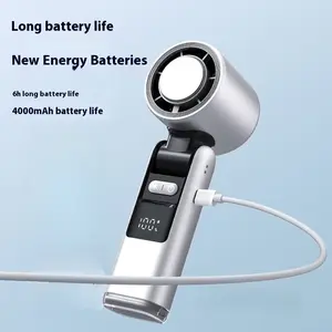 ZRTF New High-Speed Handheld Refrigeration Little Fan Outdoor Portable USB Charging 100-Speed Digital Display Ice Compress Fan