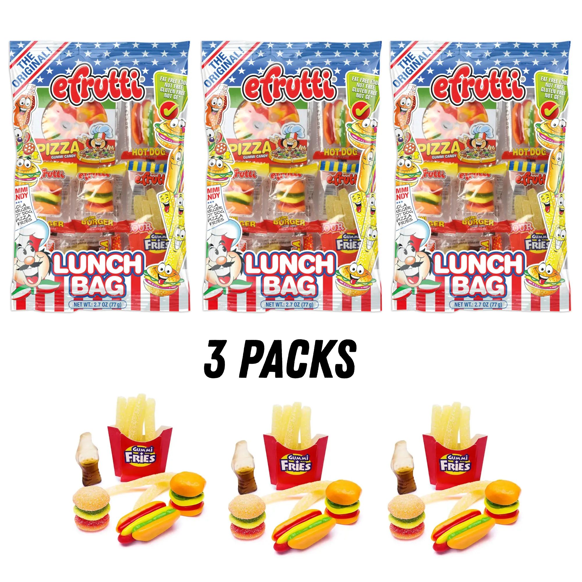E.Frutti Gummi Lunch Bag - 3 Packs - 2.7oz each