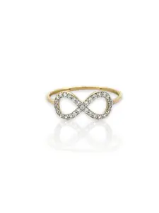 10K Yellow Gold Infinity Ring with CZ Stones – Elegant & Timeless Design