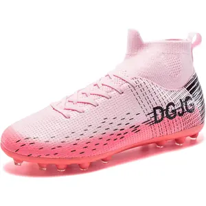 Youth Soccer Cleats Mens Training Football Cleats Lightweight Womens High-top Soccer Shoes AG, Tacos de Futbol para Hombre