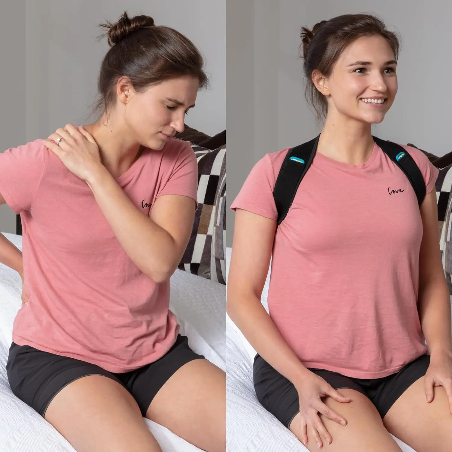 Posture Corrector for Men and Women, Back Brace Straightener | Breathable adjustable posture brace, shoulder brace straps and upper back support for neck hump, hunchback, clavicle pain