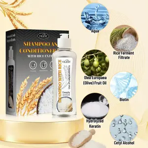 Rice & Keratin Shampoo and Conditioner Set, Unisex-adult, 2-Pack, Travel Size - Deep Cleansing, Damage Repair, Scalp Nourishment, Moisturizing with Glycerin, For Normal Hair, Reduces Frizz for Healthy-Looking Hair Haircare Olive Cleanser Comfort Oil