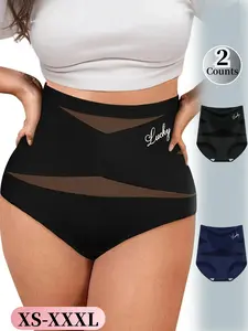 Women's Solid Color High Waist Seamless Panty, Breathable Comfortable Fitted Knicker for Daily Wear, Women's Underwear for All Seasons