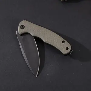 Mini Praxis Folding Pocket Knife – Kitchen & Fruit Knife with 2.56" D2 Steel Blade, Textured Grip & Pocket Clip | Compact EDC Tool for Cooking, Travel & Everyday Use (Green Handle)