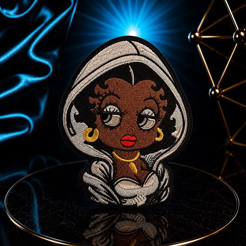 Cute Girl Hoodie Iron-On Patch, Clothing Decor, Easy Iron-On Fabric Appliqué