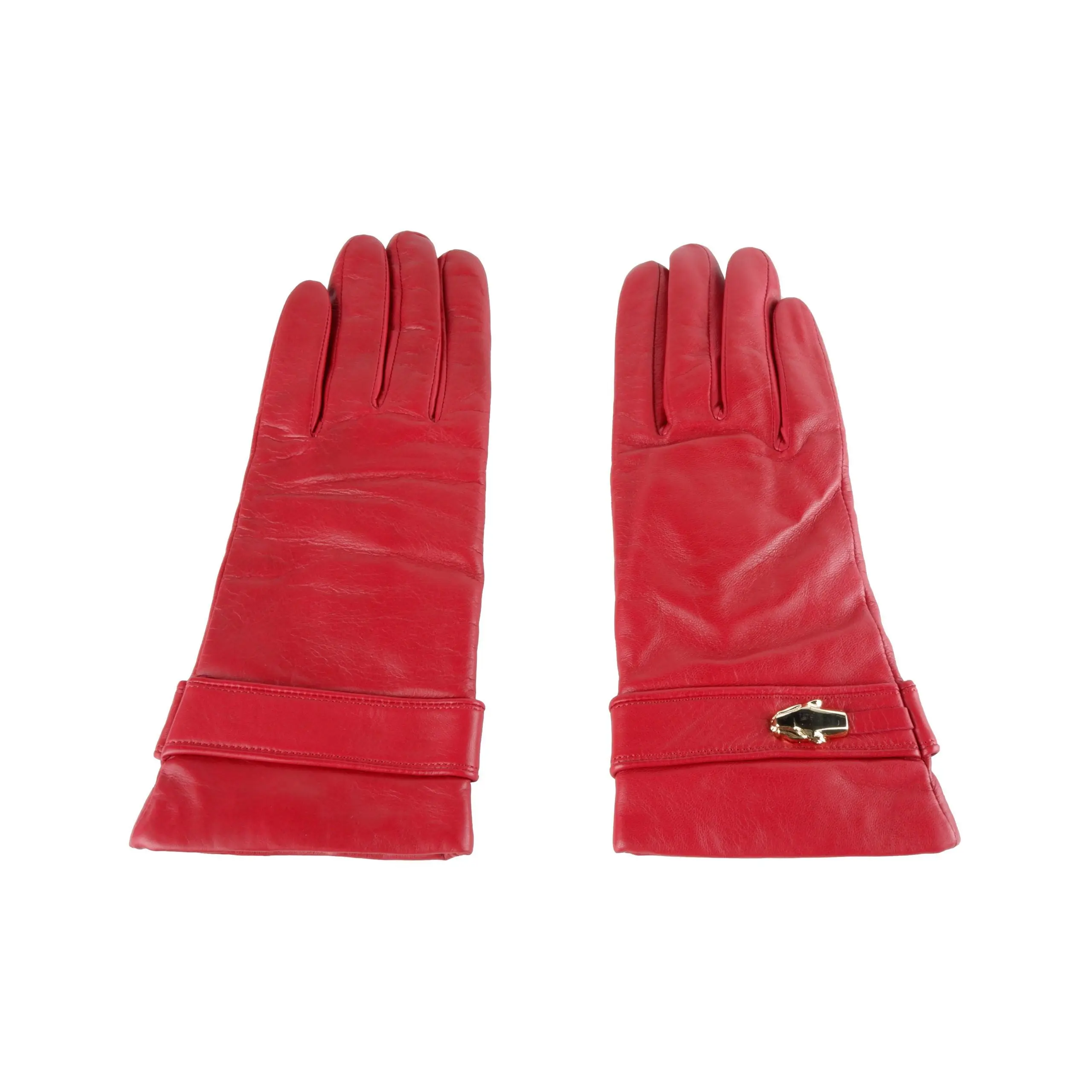 Cavalli Class Red Leather Di Lambskin Glove