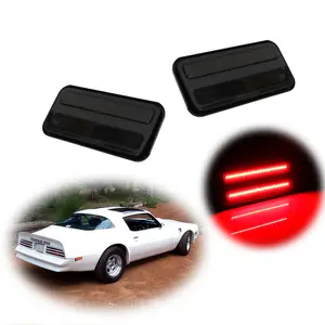 2pcs Smoked Red LED Rear Side Marker Signal lamps Lights For 1970 1971 1972 1973 1974 1975 1976 1977 1978 1979 1980 1981 Pontiac Firebird,Replace OEM 5963135 5963136