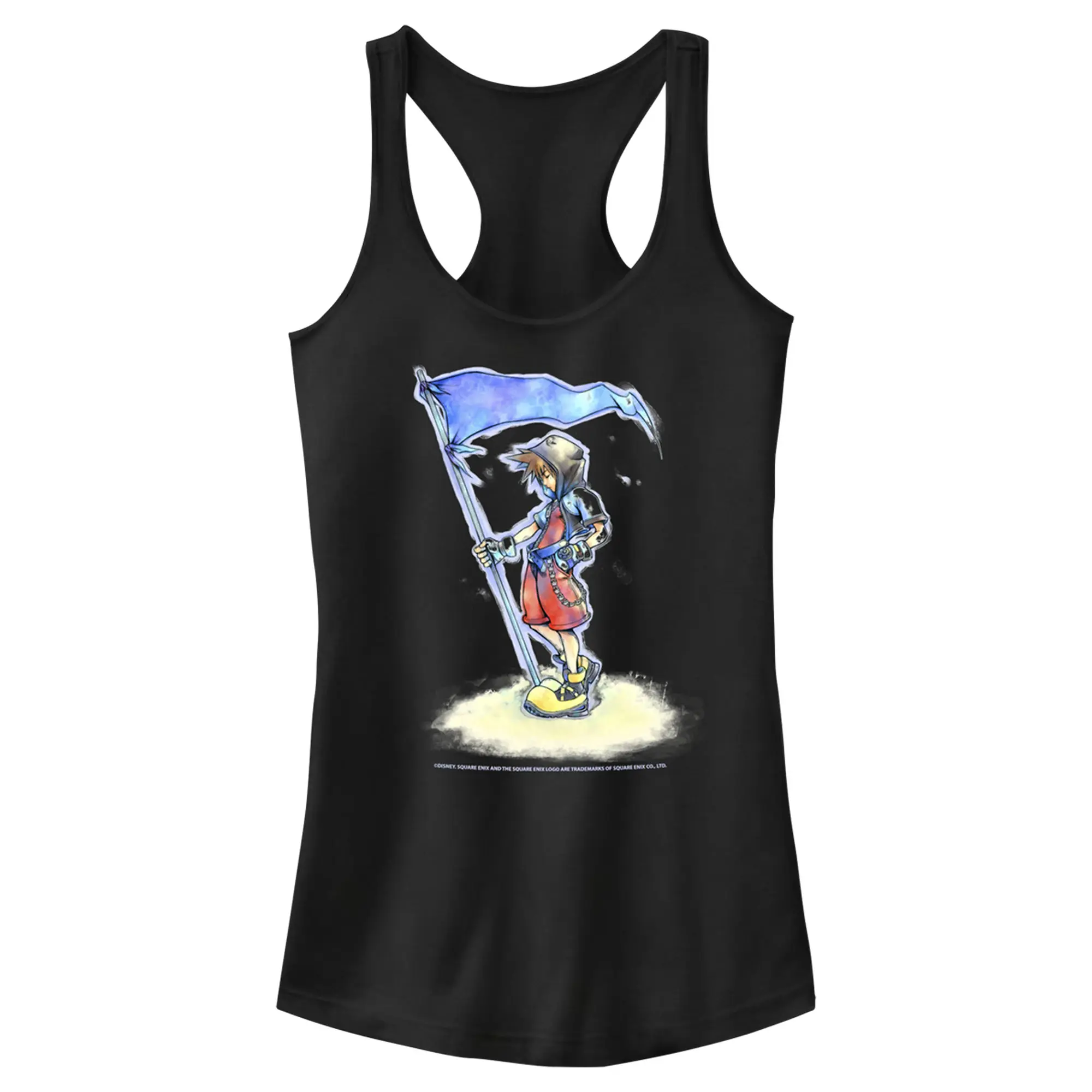 Juniors Womens Kingdom Hearts 1 Flags of the Kingdom Racerback Tank Top