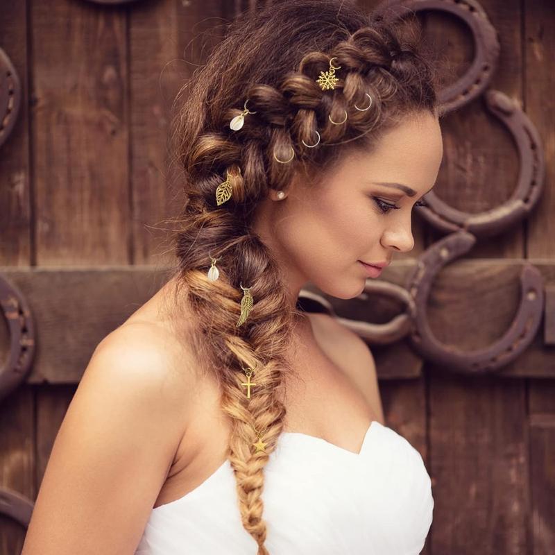 200 Hair Beads for Women Braids, Loc  for Hair, Dreadlocks Accessories, Metal Gold Sier Clips Cuffs Coils Shells Rings for Hair Braiding Beard Decoration for Girls Women