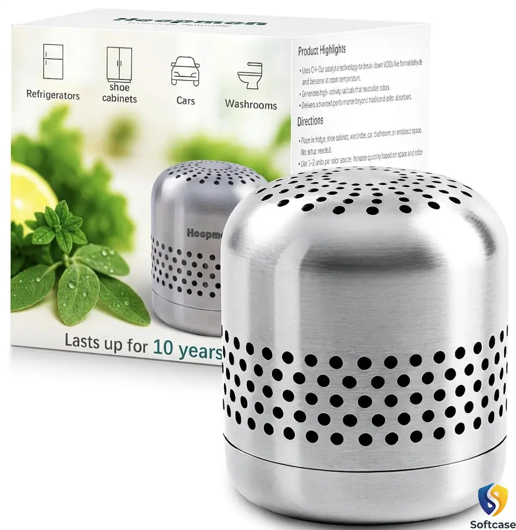 Nano Catalyst Deodorizing Cube Fridge Odor Eliminator - 10-Year Long-Lasting, More Effective Than Baking Soda & Charcoal Bags, Compact Size for 35 cu ft Fridges, Shoe Cabinet, Office (1 Pack), Closet, Refrigerators