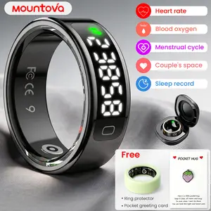Smart Ring with LED Screen--Health, Fitness & Period Tracker, Camera Control. Gift for Men & Women, Black/Rose Gold/Silver Wearable Tech Gadgets Remote,  Fitness health monitor,use for counting and reciting praises